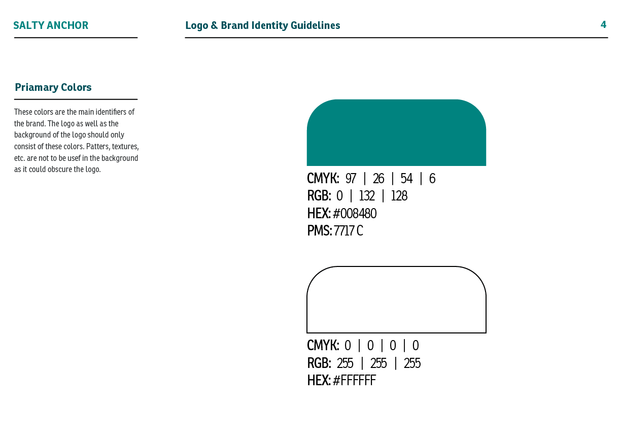 Salty Anchor Branding Guidelines Page 4
